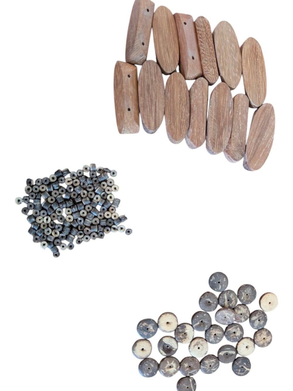 Natural Wood Beads and Oval Coconut Spacers
